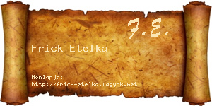 Frick Etelka névjegykártya